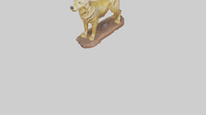 3D model Golden Retriever statue model VR / AR / low-poly