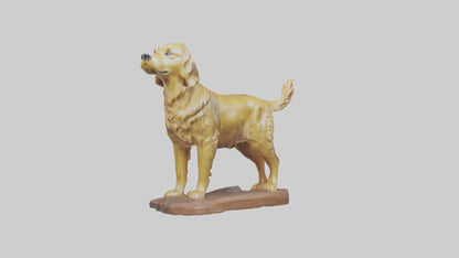 3D model Golden Retriever statue model VR / AR / low-poly