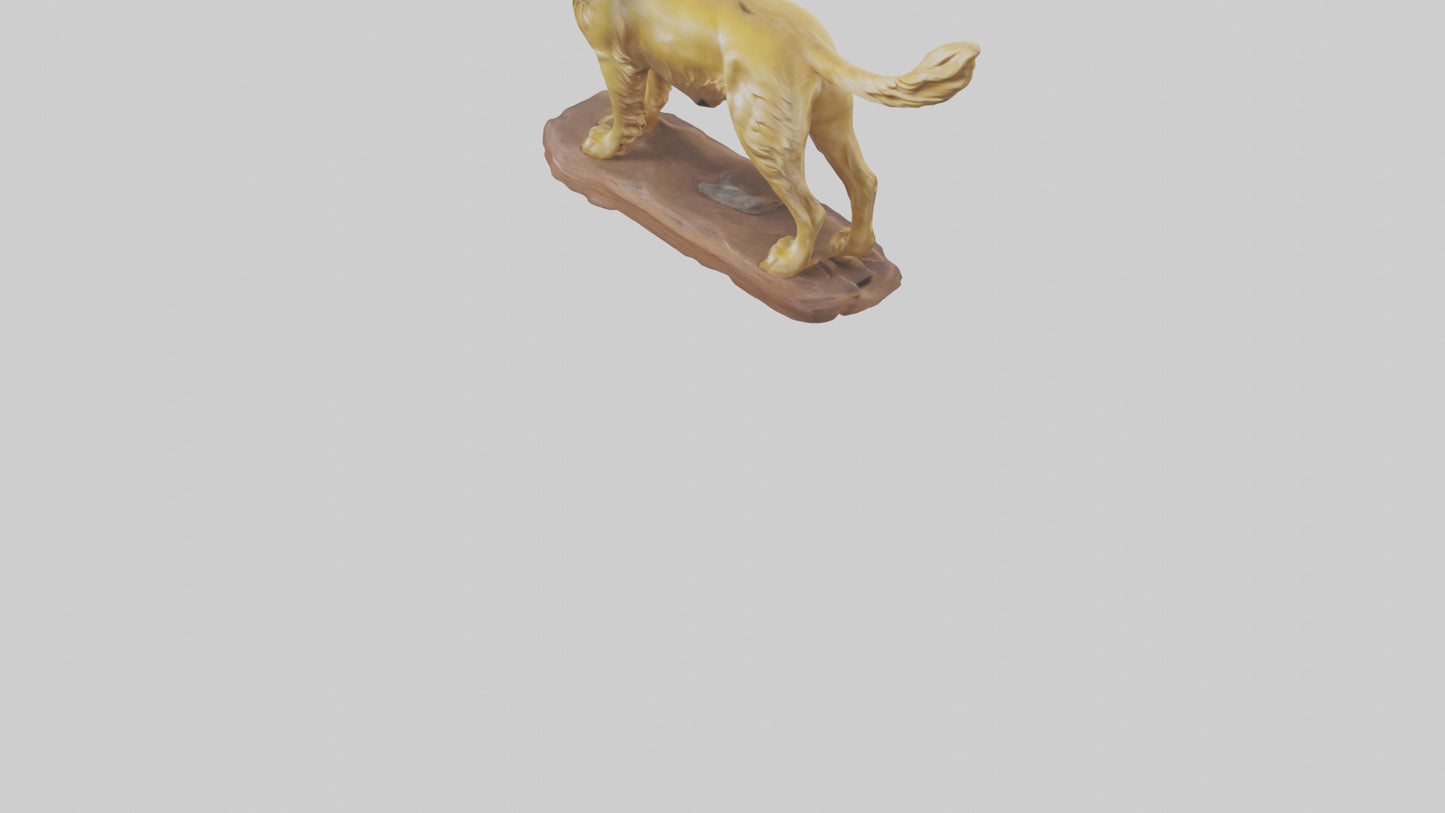 3D model Golden Retriever statue model VR / AR / low-poly