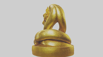 3D model Golden Serpent statue model VR / AR / low-poly