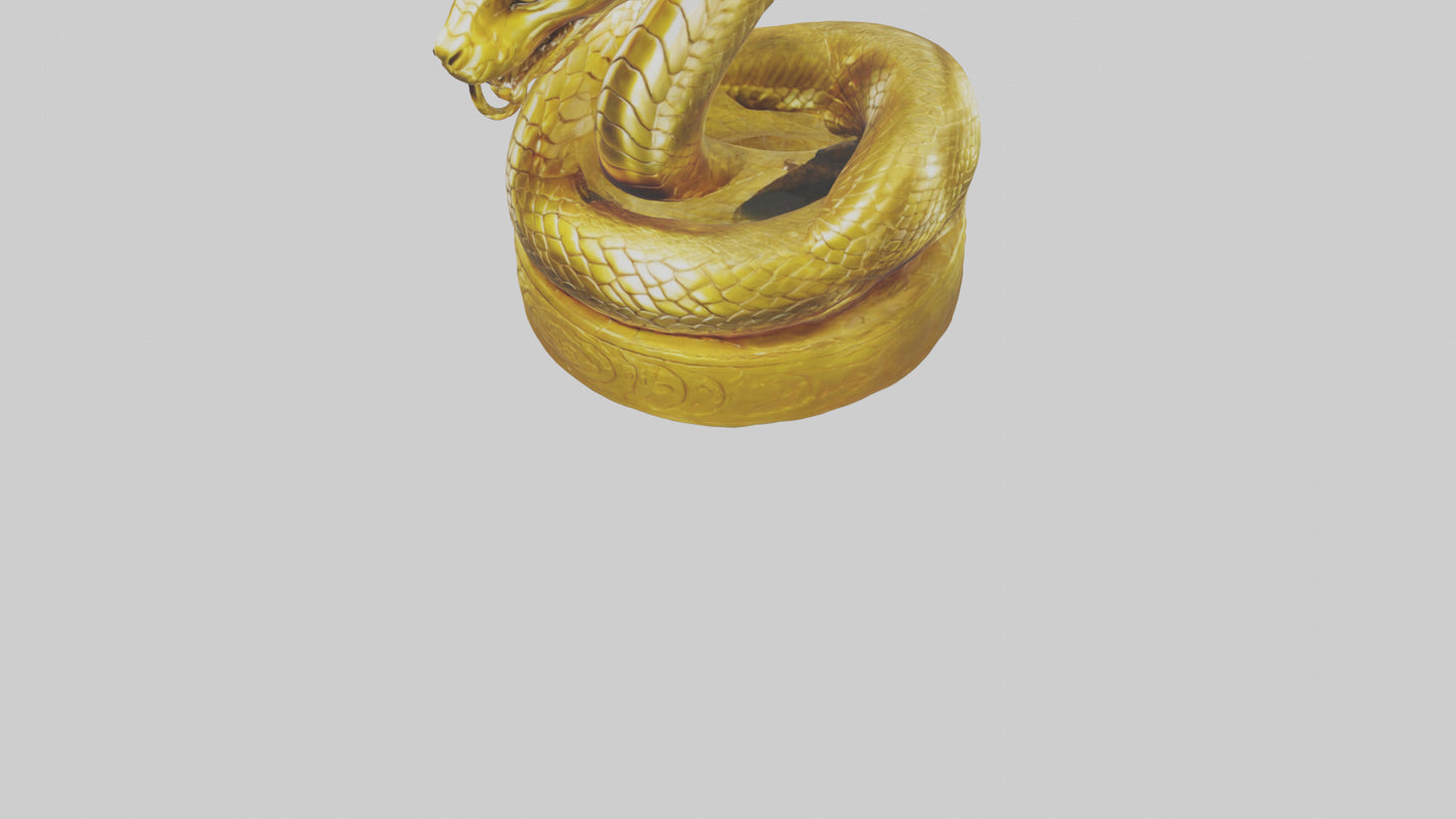 3D model Golden Serpent statue model VR / AR / low-poly