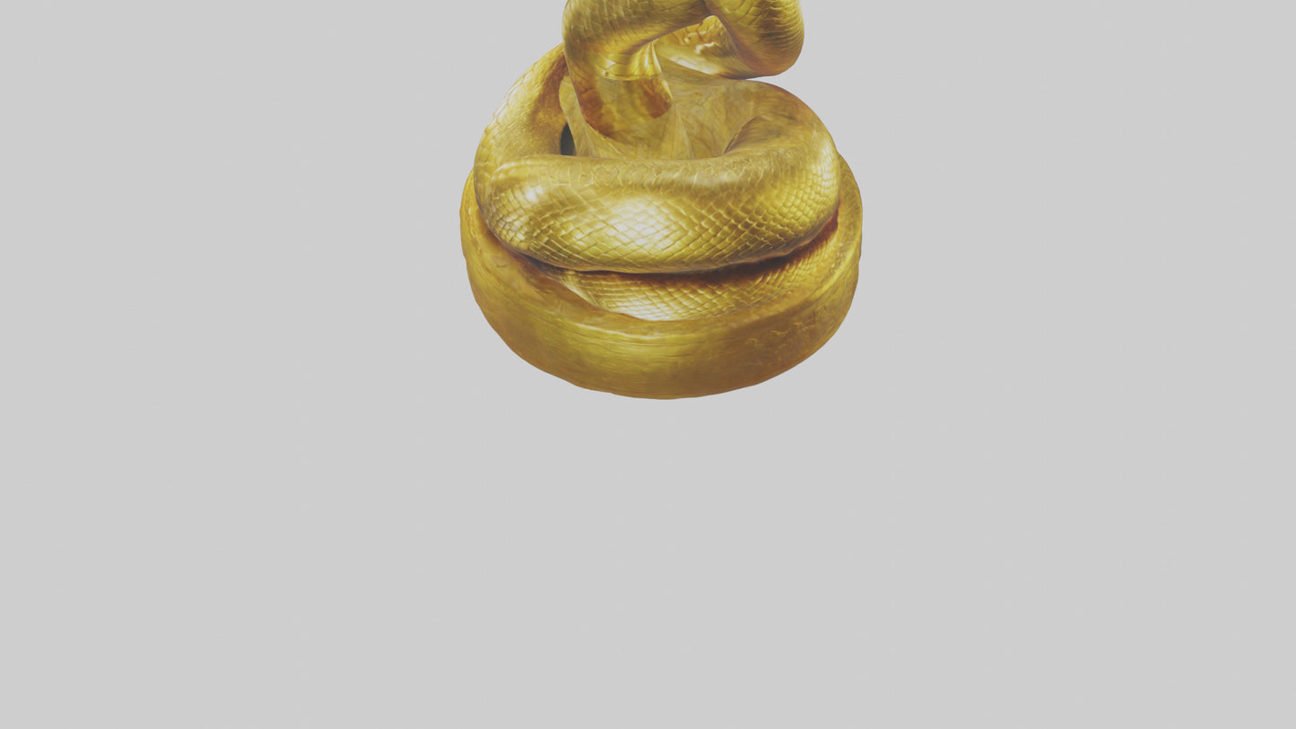 3D model Golden Serpent statue model VR / AR / low-poly