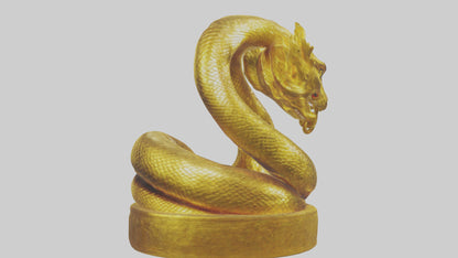 3D model Golden Serpent statue model VR / AR / low-poly