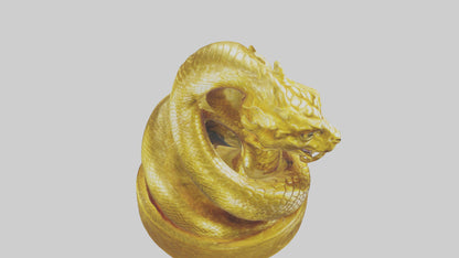 3D model Golden Serpent statue model VR / AR / low-poly
