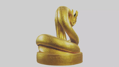 3D model Golden Serpent statue model VR / AR / low-poly