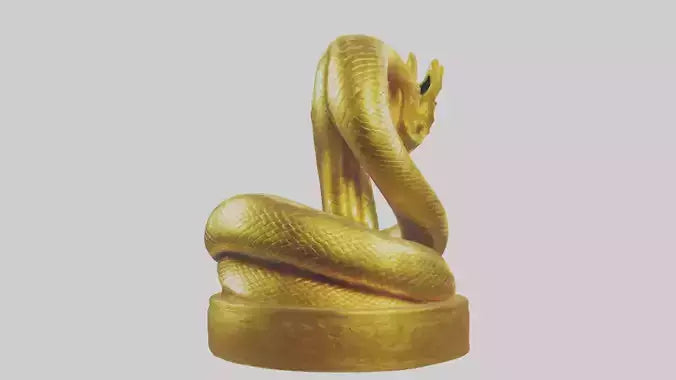 3D model Golden Serpent statue model VR / AR / low-poly