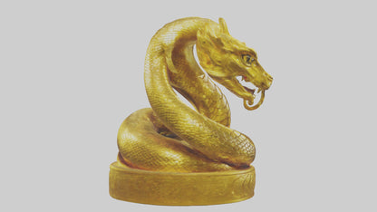 3D model Golden Serpent statue model VR / AR / low-poly