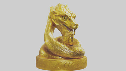 3D model Golden Serpent statue model VR / AR / low-poly