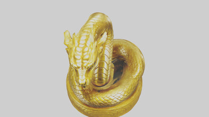 3D model Golden Serpent statue model VR / AR / low-poly