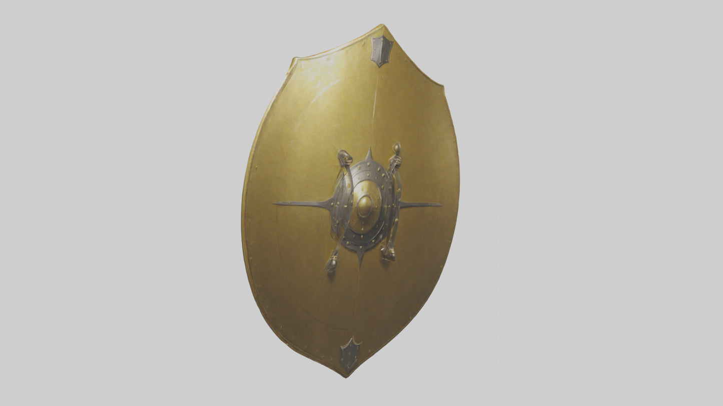 3D model Golden Shield model VR / AR / low-poly