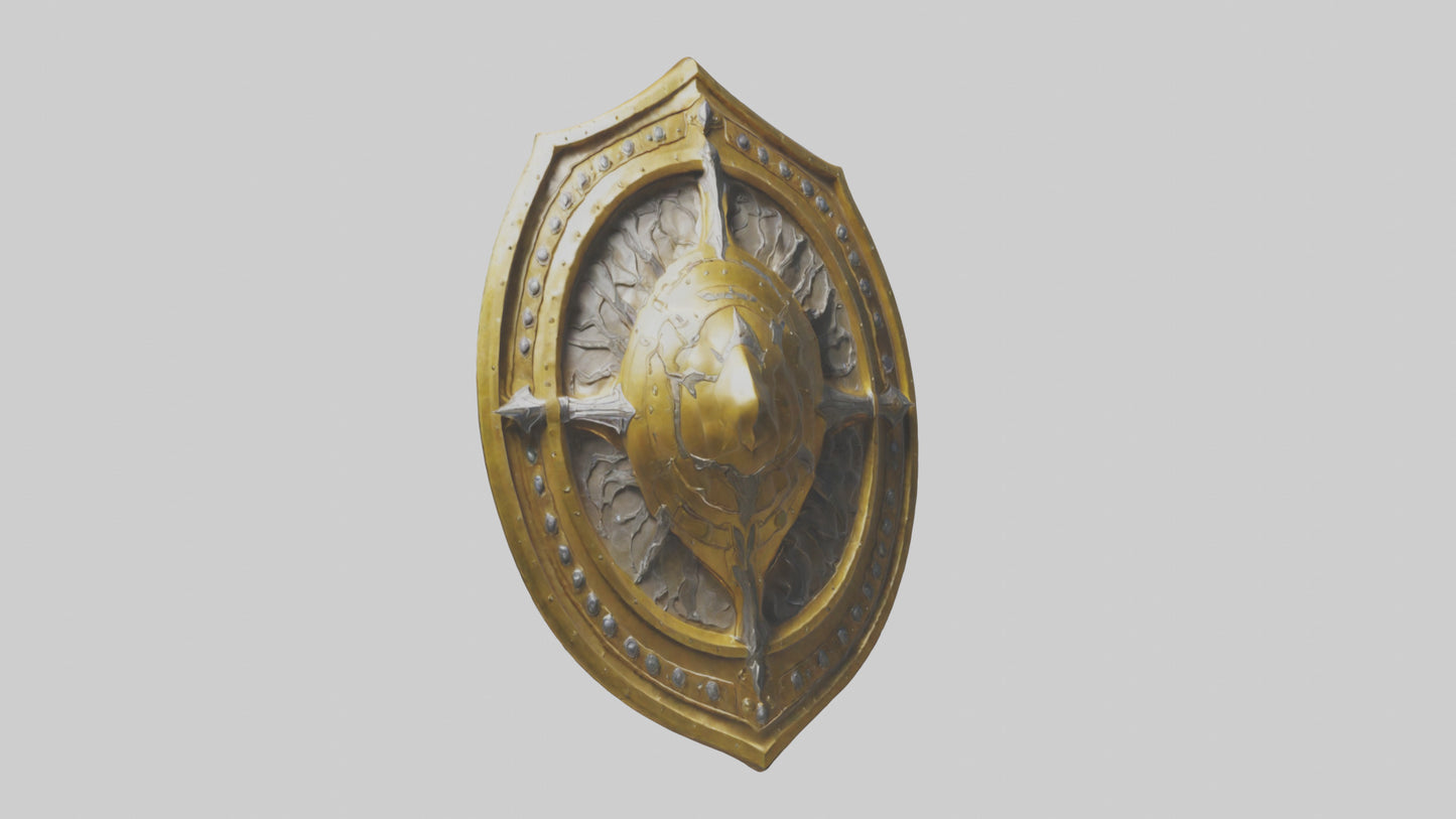 3D model Golden Shield model VR / AR / low-poly