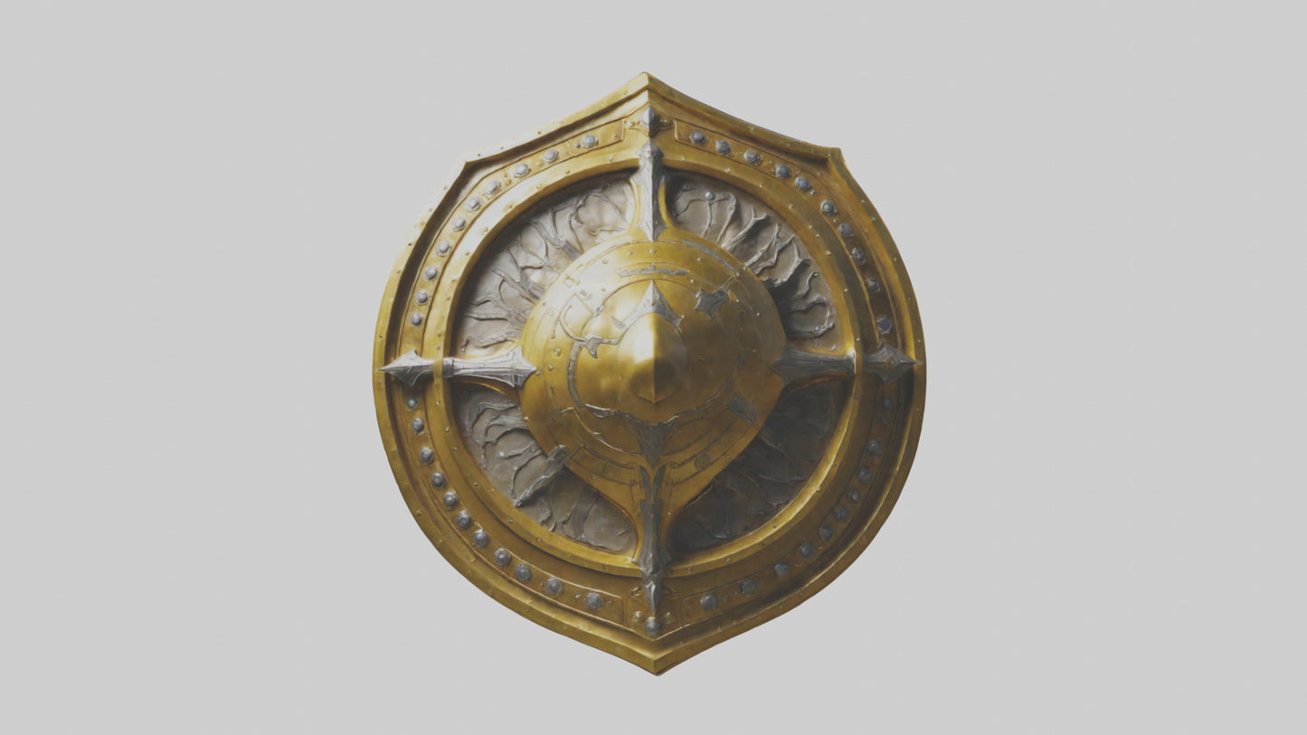 3D model Golden Shield model VR / AR / low-poly