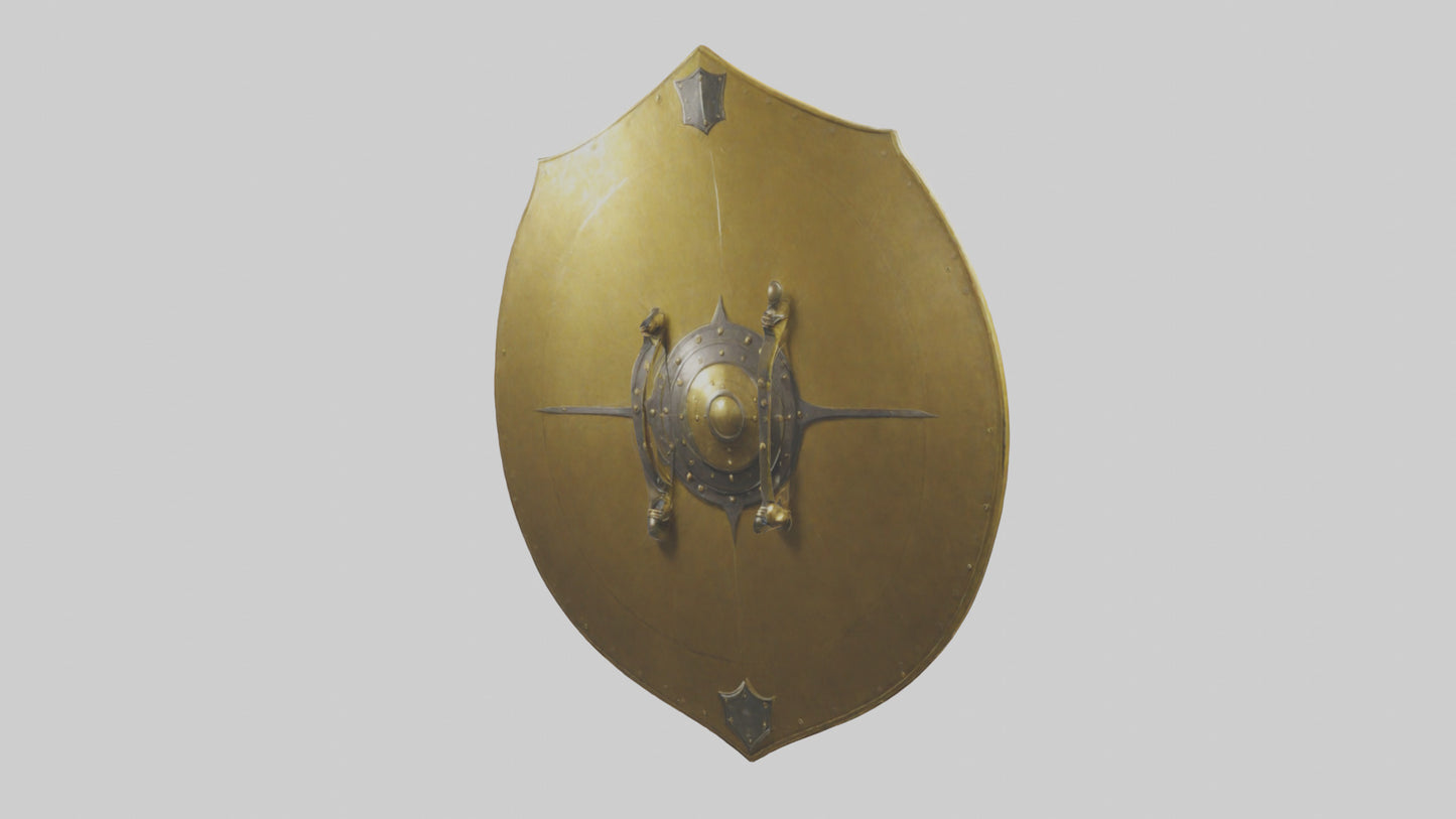 3D model Golden Shield model VR / AR / low-poly