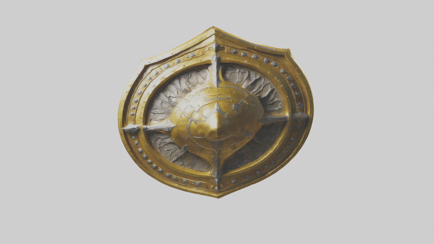 3D model Golden Shield model VR / AR / low-poly