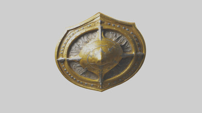 3D model Golden Shield model VR / AR / low-poly