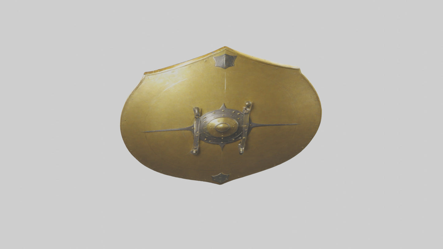 3D model Golden Shield model VR / AR / low-poly
