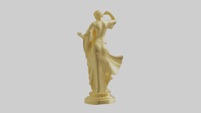Goldplated statue model VR / AR / low-poly