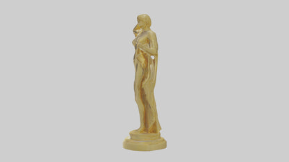 Goldplated statue model VR / AR / low-poly