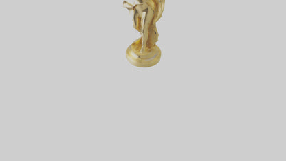 Goldplated statue model VR / AR / low-poly