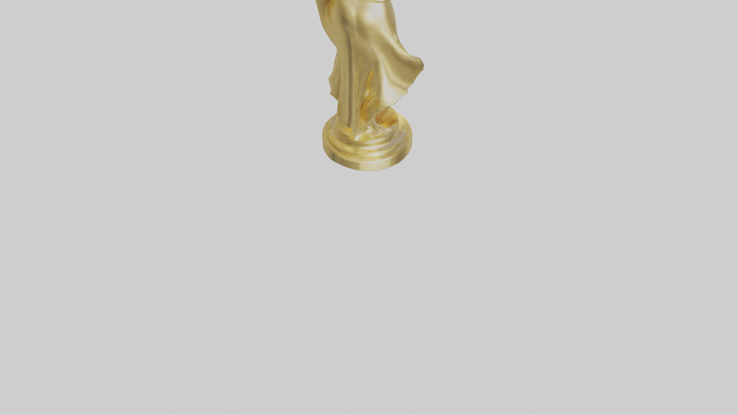 Goldplated statue model VR / AR / low-poly