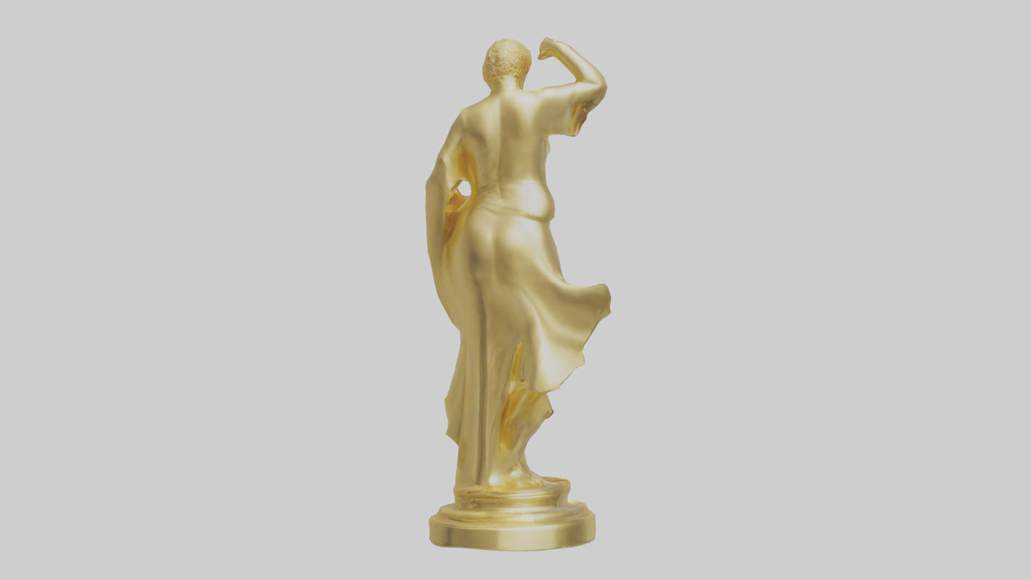 Goldplated statue model VR / AR / low-poly