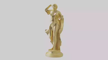 Goldplated statue model VR / AR / low-poly