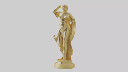 Goldplated statue model VR / AR / low-poly