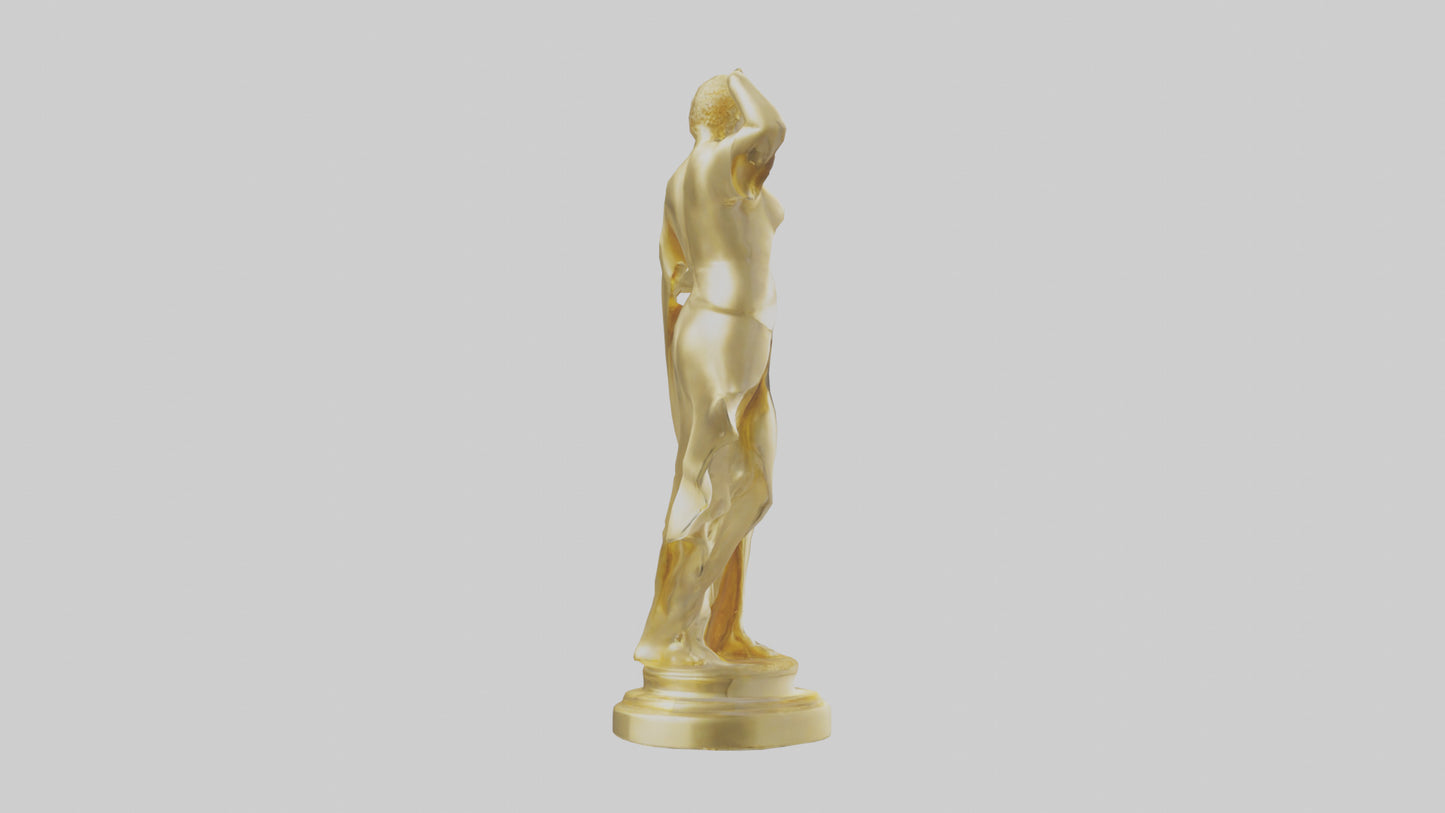 Goldplated statue model VR / AR / low-poly
