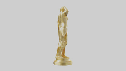 Goldplated statue model VR / AR / low-poly