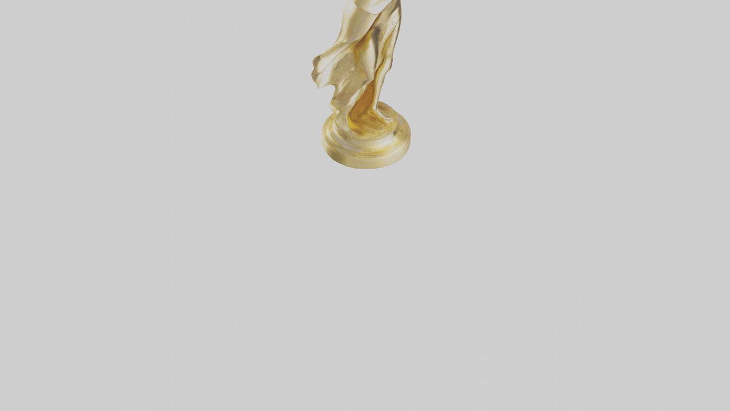 Goldplated statue model VR / AR / low-poly