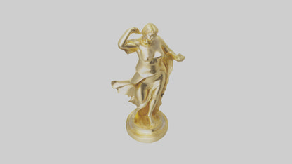 Goldplated statue model VR / AR / low-poly