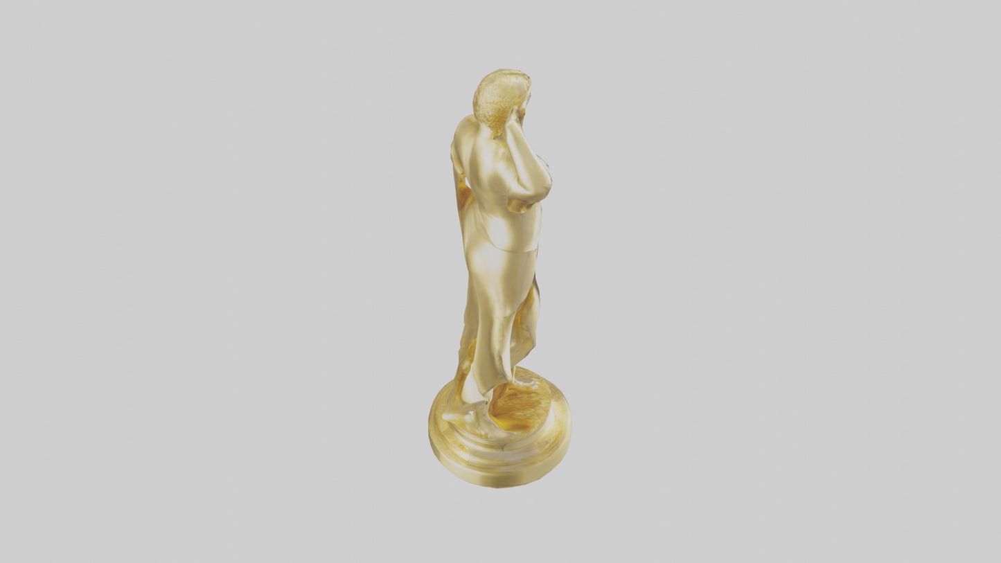 Goldplated statue model VR / AR / low-poly
