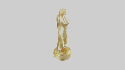 Goldplated statue model VR / AR / low-poly