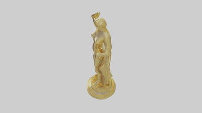 Goldplated statue model VR / AR / low-poly