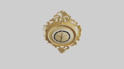 3D model GoldPlated Wall Clock model VR / AR / low-poly