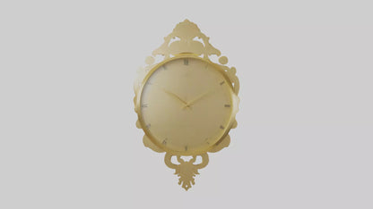 3D model GoldPlated Wall Clock model VR / AR / low-poly