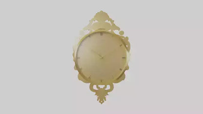 3D model GoldPlated Wall Clock model VR / AR / low-poly