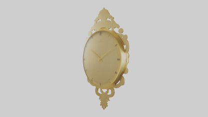 3D model GoldPlated Wall Clock model VR / AR / low-poly