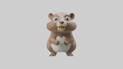 3D model Gopher standing upright model VR / AR / low-poly