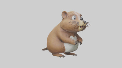 3D model Gopher standing upright model VR / AR / low-poly