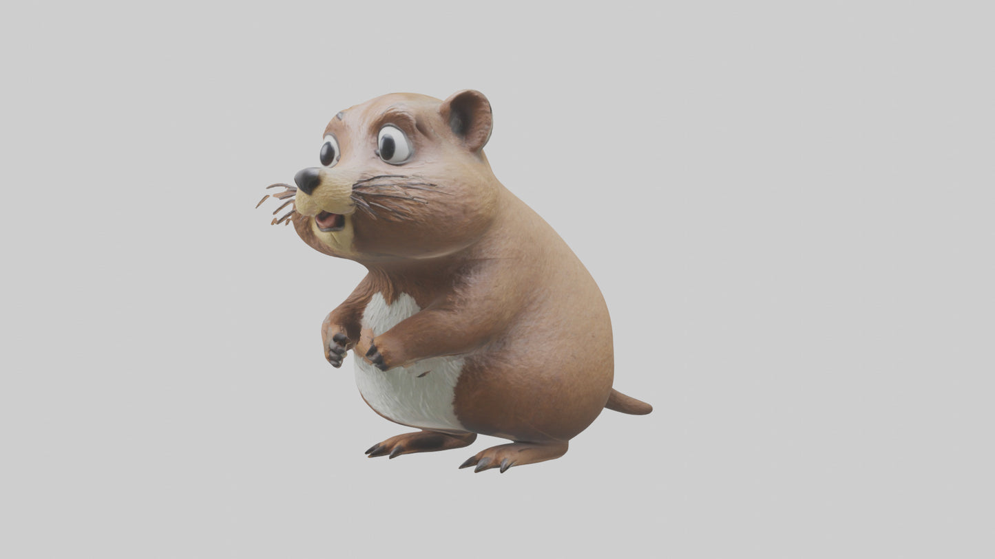 3D model Gopher standing upright model VR / AR / low-poly