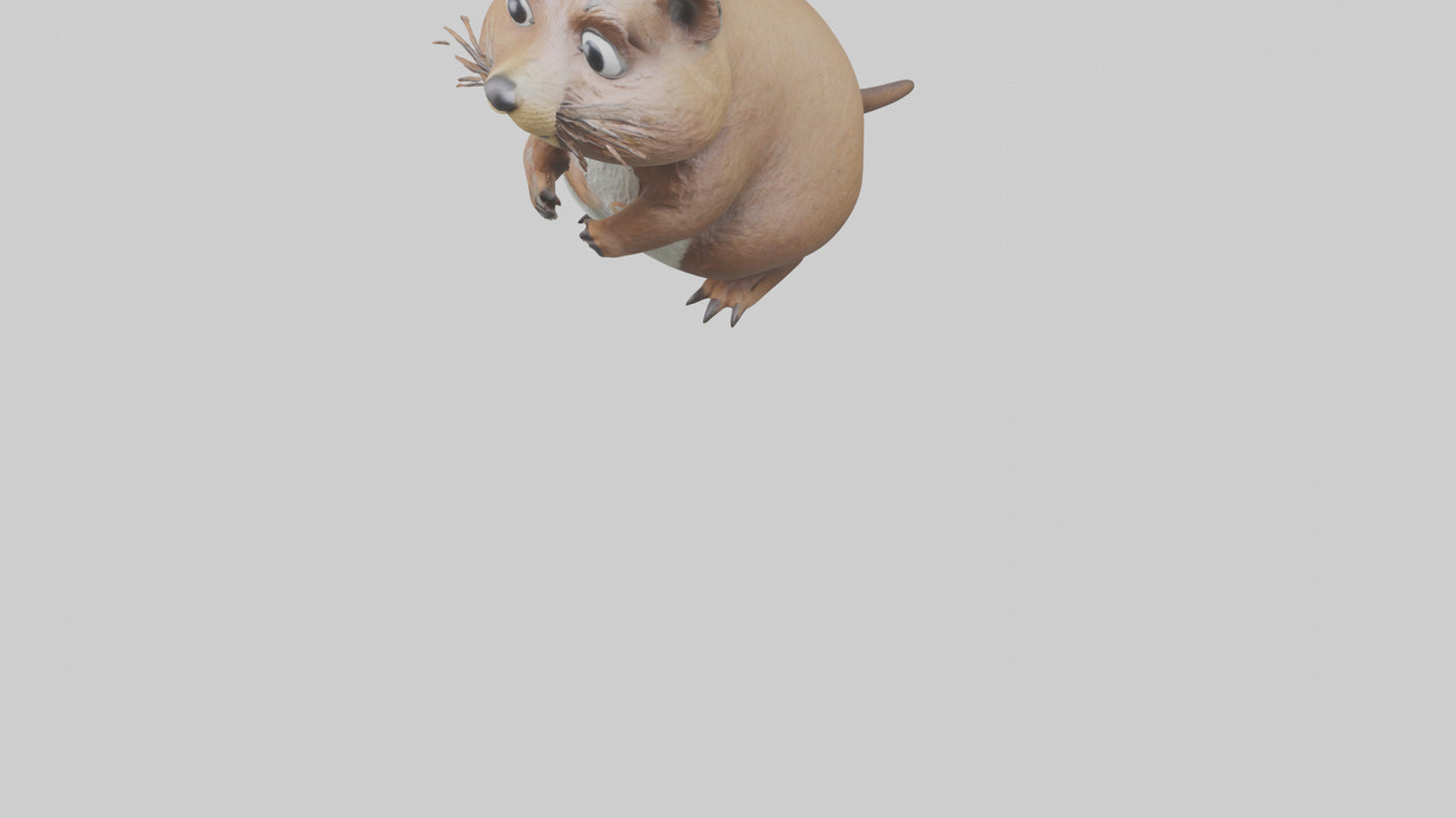 3D model Gopher standing upright model VR / AR / low-poly