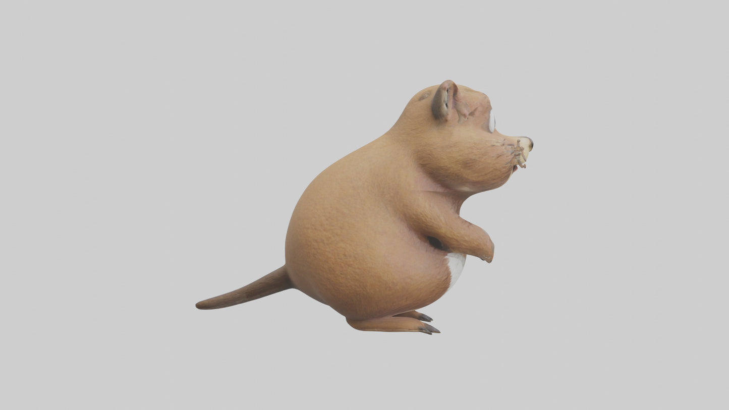 3D model Gopher standing upright model VR / AR / low-poly