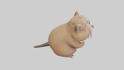 3D model Gopher standing upright model VR / AR / low-poly