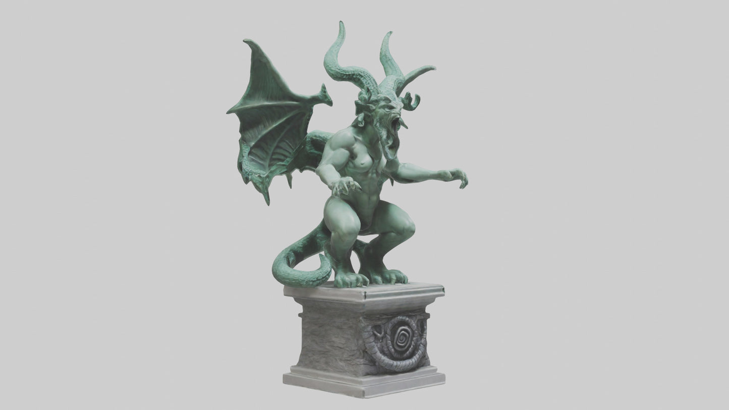 3D model Gorgon statue model VR / AR / low-poly