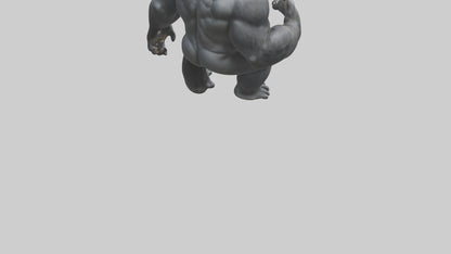 3D model Gorilla beating chest model VR / AR / low-poly
