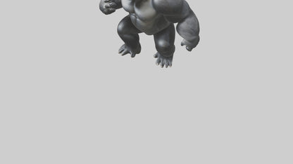 3D model Gorilla beating chest model VR / AR / low-poly