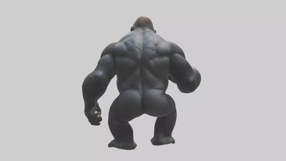 3D model Gorilla beating chest model VR / AR / low-poly