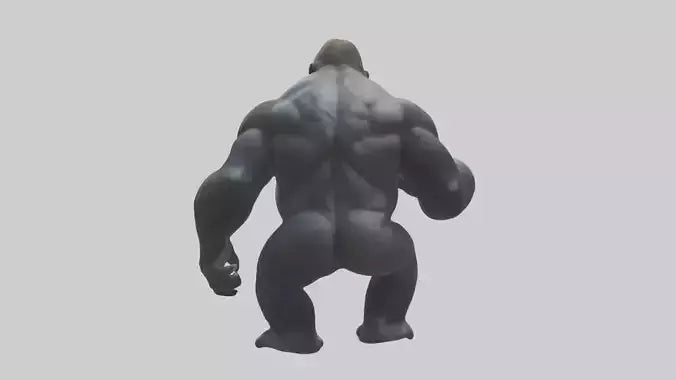 3D model Gorilla beating chest model VR / AR / low-poly
