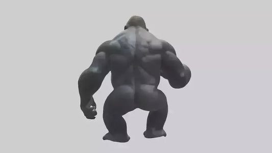 3D model Gorilla beating chest model VR / AR / low-poly